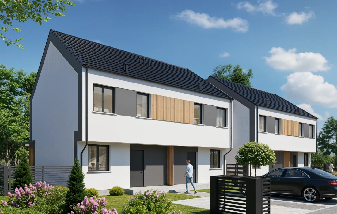 wizualizacja domów nr 1 - osiedle Ogrodowe Byków - Gwarant Development