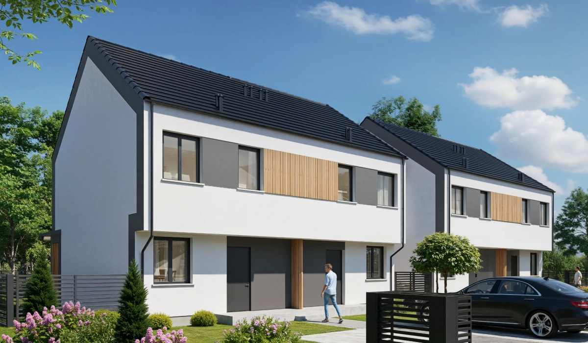 wizualizacja domów nr 1 - osiedle Ogrodowe Byków - Gwarant Development