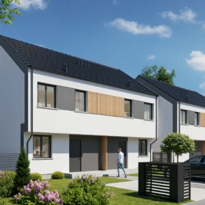 wizualizacja domów nr 1 - osiedle Ogrodowe Byków - Gwarant Development
